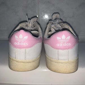 Pink Stripe Adidas Superstars